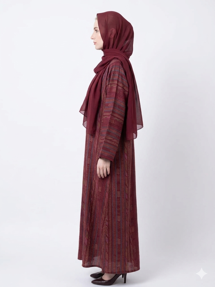 Crimson Heritage Cotton Elegant Printed Abaya
