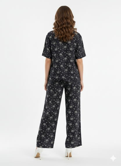 Floral Linen Co-Ord Set | Modest Shirt & Palazzo Set