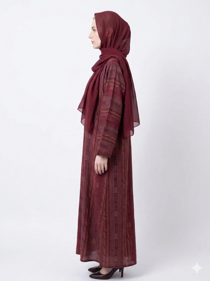 Crimson Heritage Cotton Elegant Printed Abaya