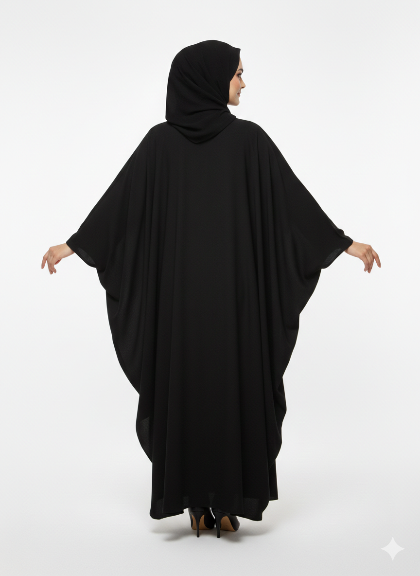 Iconic Velvet-Top Farasha Embroidered Nida Abaya